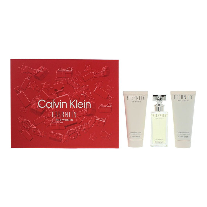 Calvin Klein Eternity Women Gift Set 50ml EDP + 100ml Body Lotion + 100ml Shower Gel - LookincredibleCalvin Klein3616303455156