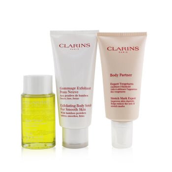 Clarins A Beautiful Pregnancy Gift Set 200ml Exfoliating Body Scrub + 100ml Body Treatment Oil Tonic + 175ml Body Partner - LookincredibleClarins3380810368246