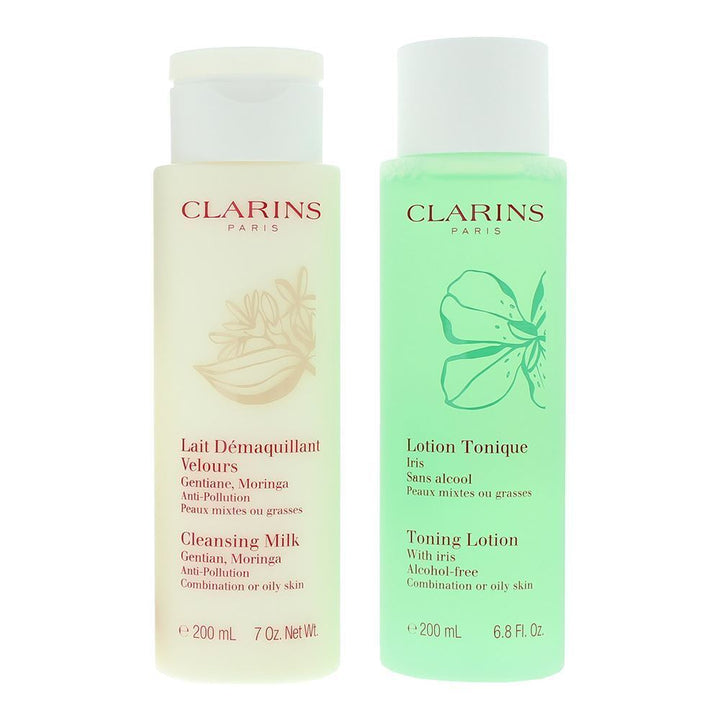 Clarins Cleansing Duo Gift Set 200ml Cleansing Milk + 200ml Toning Lotion - LookincredibleClarins3666057027048