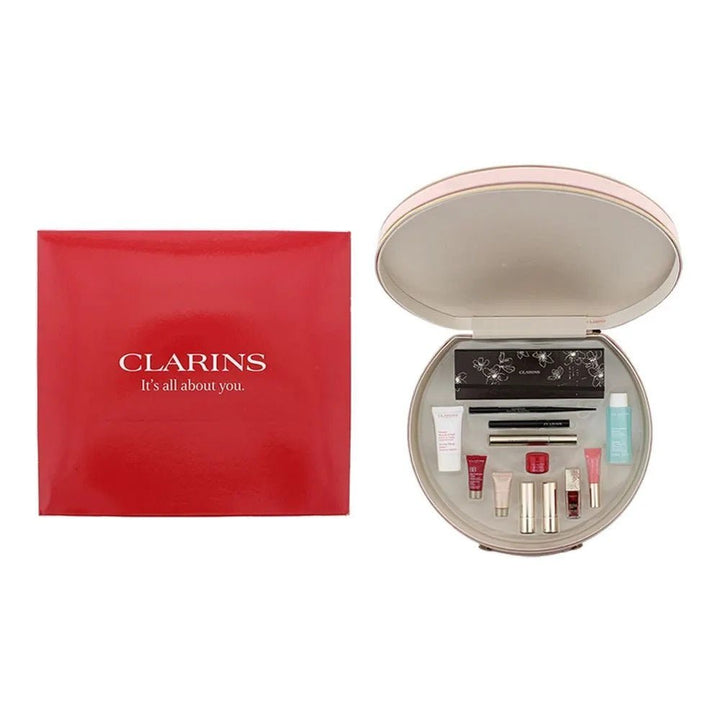 Clarins Cosmetics Gift Set Eye Palette + Eye Make-Up Remover 50ml + Eye Pencil + Eye Liner + Beauty Flash Balm + Lip Stick x 2 + Mascara + Concealer 5ml + Skin Cream 8ml + Lip Oil Instant Smooth 4ml + Eclat Minute 5ml + Case - LookincredibleClarins3380810254860