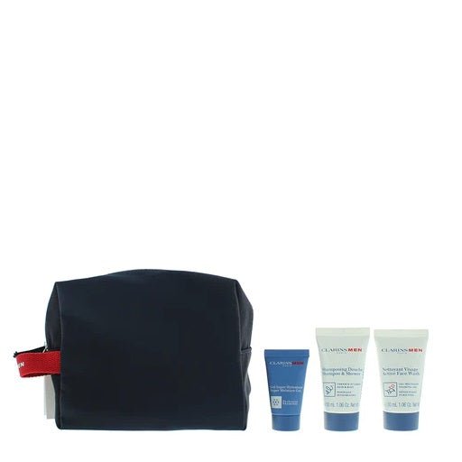 Clarins Gift Set 30ml Active Face Wash + 30ml Hair & Body Shampoo + 12ml Super Moisture Gel + Pouch - LookincredibleClarins3380810376319