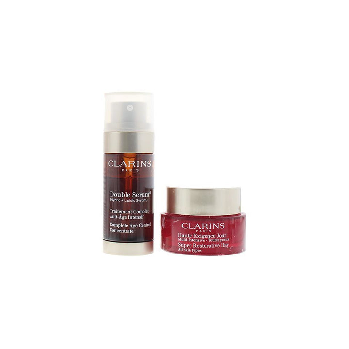 Clarins Gift Set Double Serum 30ml + Super Restorative Day Cream 50ml - LookincredibleClarins3380810004052