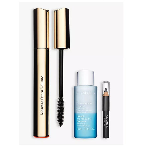 Clarins High Impact Eyes Gift Set 8ml Mascara 01 Intense Black+10ml Eye Make Up Remover+0.39g Crayon 01 Carbon Black - LookincredibleClarins3380810431780