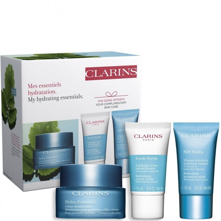 Clarins Hydrating Gift Set 50ml Day Cream + 15ml Fresh Scrub + 15ml Face Mask - LookincredibleClarins3666057058141