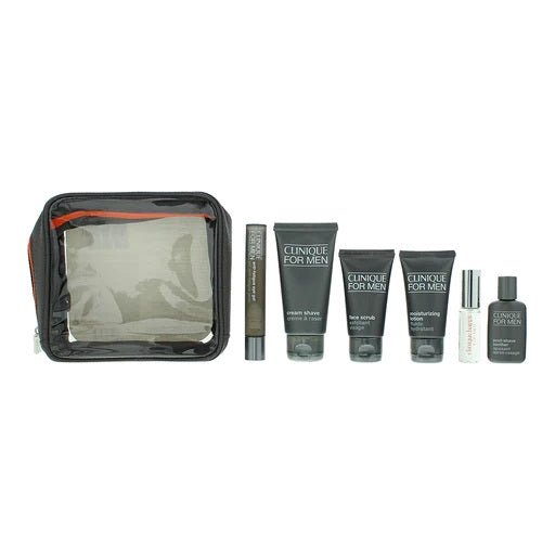 Clinique For Men Gift Set Happy Eau De Cologne 7ml + Moisturising Lotion 30ml + Pre-Shave Soother 15ml + Face Scrub 30ml + Shave Cream 60ml + Eye Gel 15ml - LookincredibleClinique20714734732