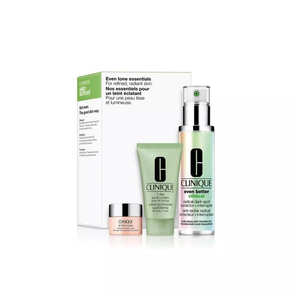 Clinique Set: Even Better Dark Spot Corrector 50ml + 7day Scrub 30ml + Eye Cream 5ml - LookincredibleClinique192333127896