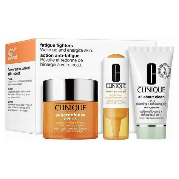 Clinique Superdefense Set: Spf25 Gel 50ml + Daily Booster 8.5ml + Cleansing & Exfoliating Jelly 30ml - LookincredibleClarins192333103654