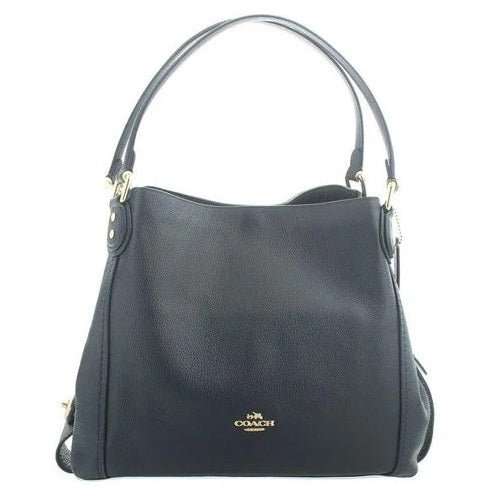 Coach Edie 31 Pebbled Leather Navy Shoulder Bag - LookincredibleCoach889532703685