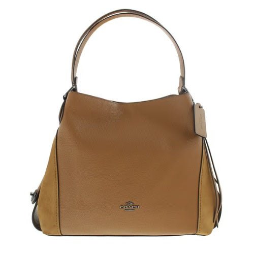 Coach Edie 31 Pebbled Leather Tan Shoulder Bag - LookincredibleCoach191202084698