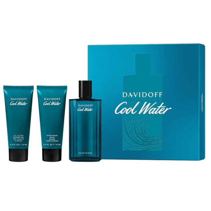 Davidoff Cool Water Gift Set 125ml EDT + 75ml Aftershave Balm + 75ml Shower Gel - LookincredibleDavidoff3616301296928