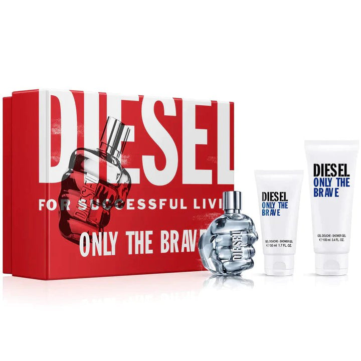 Diesel Only The Brave Set 75ml EDT + 100ml Shower Gel + 50ml Shower Gel - LookincredibleDiesel3614273698610