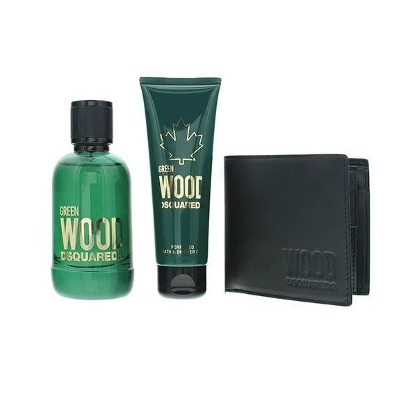 Dsquared2 Green Wood Gift Set 100ml EDT + 100ml Shower Gel + Wallet - LookincredibleDsquared28011003860678