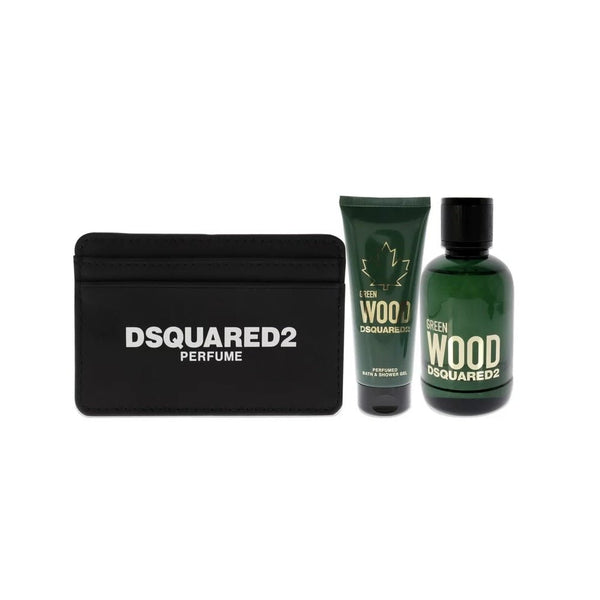 Dsquared2 Green Wood Gift Set 100ml EDT + 100ml Shower Gel + Wallet - LookincredibleDsquared28011003870721