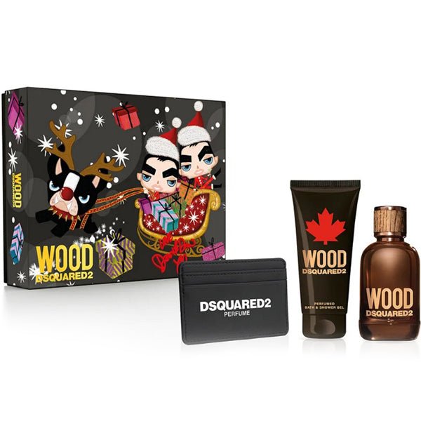 Dsquared2 Wood Gift Set 100ml EDT + 100ml Shower Gel + Pouch - LookincredibleDsquared28011003870684