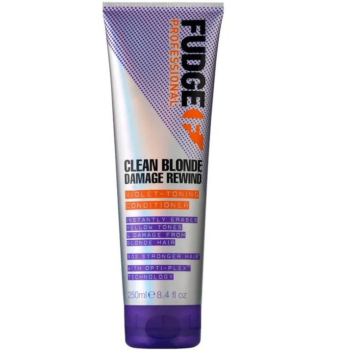 Fudge Professional Clean Blonde Damage Rewind Violet Toning Conditioner 250ml - Lookincrediblefudge5060420335552