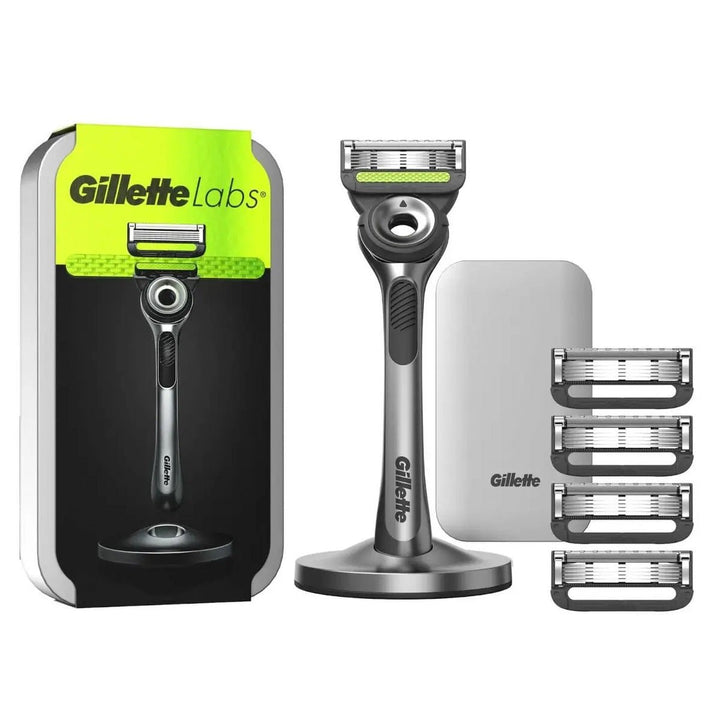 Gillette Labs with Exfoliating Bar Travel Case 1 Handle + 5 Blades + Magnetic Stand - LookincredibleGillette7702018605347