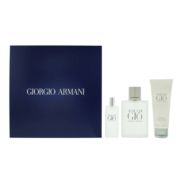 Giorgio Armani Acqua Di Gio 3 Piece Gift Set: 100ml EDT , 75ml Shower Gel , 15ml EDT - LookincredibleGiorgio Armani3614273951302