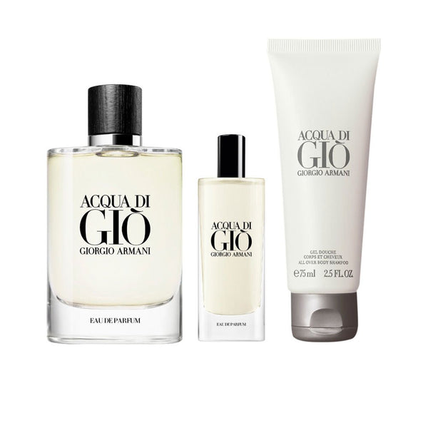 Giorgio Armani Acqua Di Gio Pour Homme Gift Set 125ml EDP + 15ml EDP + 75ml Body Shampoo - LookincredibleGiorgio Armani3614273895439