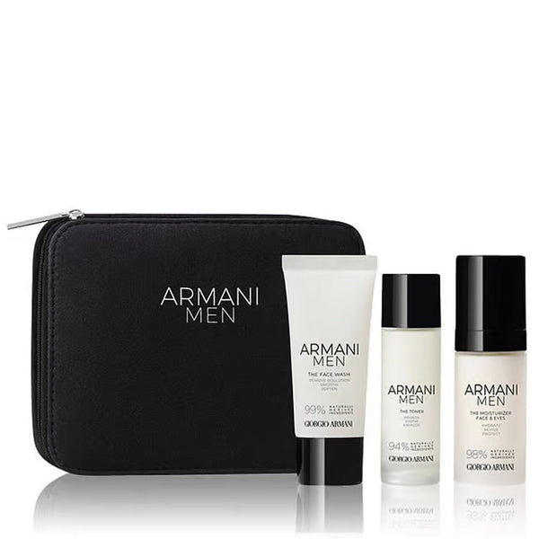 Giorgio Armani Men 4 Piece Gift Set: Face Wash 30ml + Toner 30ml + Face Moisturiser 30ml + Case - LookincredibleGiorgio Armani3614271845030