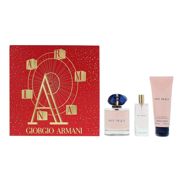 Giorgio Armani My Way Gift Set Eau De Parfum 90ml + Eau De Parfum 15ml + Body Lotion 75ml - LookincredibleGiorgio Armani3614273877664