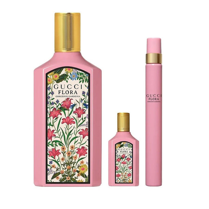 Gucci Flora Gorgeous Gardenia Gift Set 100ml EDP + 10ml EDP + 5ml EDP - LookincredibleGucci3616303784812