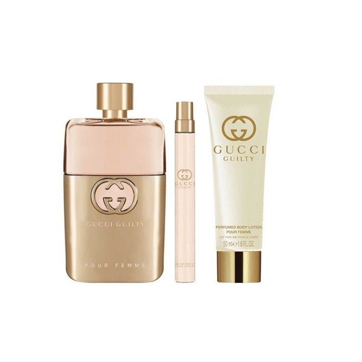 Gucci Guilty Pour Femme Gift Set 90ml EDP + 10ml EDP + 100ml Body Lotion - LookincredibleGucci3616303784775