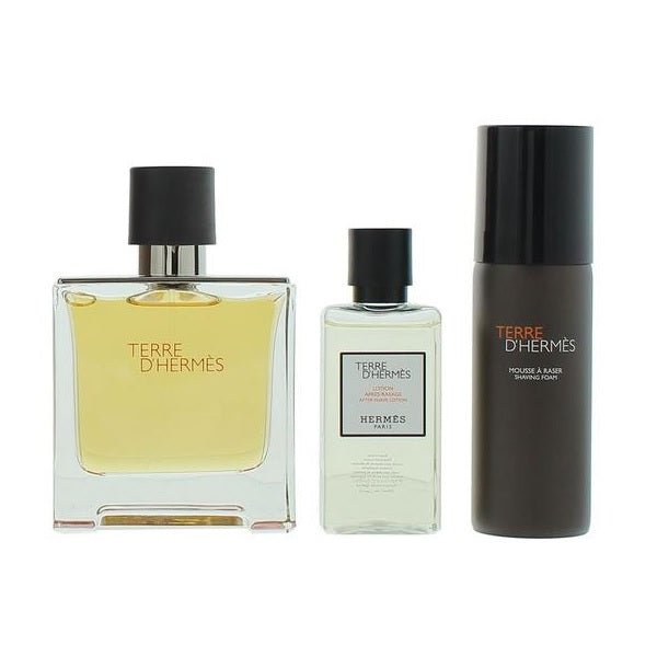 Hermes Terre D'hermes Gift Set EDP 75ml + Shaving Foam 50ml + Aftershave Lotion 40ml - LookincredibleHermes3346131431816