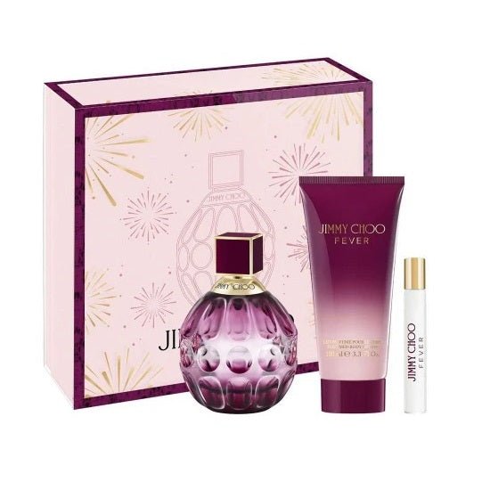 Jimmy Choo Fever 100ml EDP Spray + 7.5ml EDP Spray + 100ml Body Lotion - LookincredibleJimmy Choo3386460131612