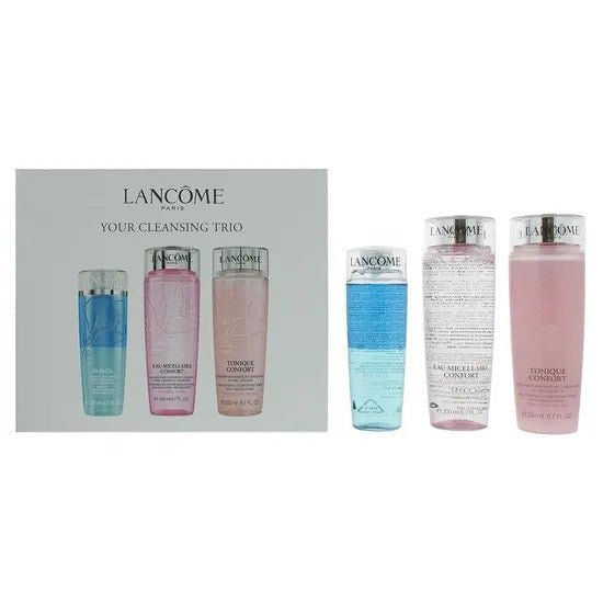 Lancome Your Cleansing Trio Skincare Set Gift Set Eye Makeup Remover 125ml + Eau Micellaire Confort 200ml + Tonique Confort 200ml - LookincredibleLancome5027246083654