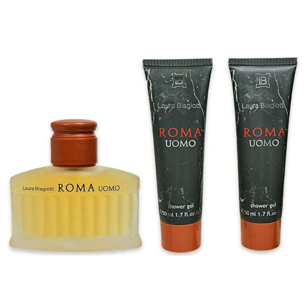 Laura Biagiotti Roma Uomo Gift Set 75ml EDT + 2 x 50ml Shower Gel - LookincredibleLaura Biagiotti8011530005375