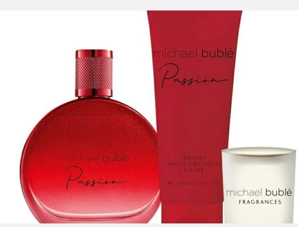 Michael Buble Passion 100ml EDP + 100ml Body Lotion + Scented Candle - LookincredibleMichael Buble5060539182368