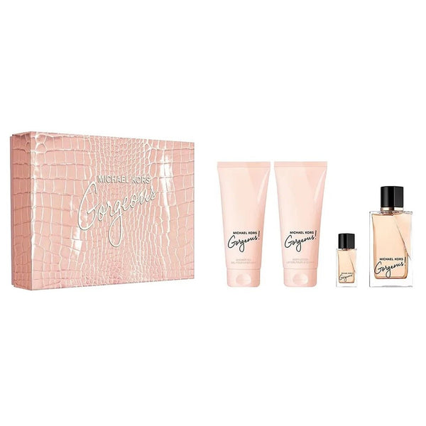 Michael Kors Gorgeous Set EDP Spray 100ml + Body Lotion 100ml + Shower Gel 100ml + EDP 5ml - LookincredibleMichael Kors850049716628