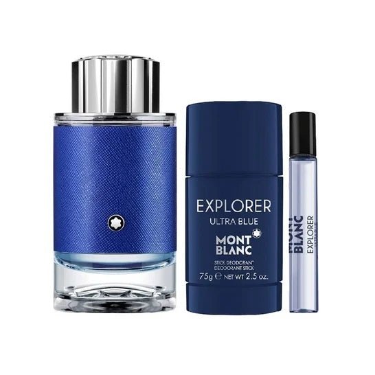 Montblanc Explorer Ultra Blue Gift Set 100ml EDP + 7.5ml EDP + 75g Deodorant - LookincredibleMontblanc3386460138017