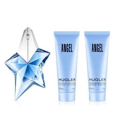 Mugler Angel Gift Set 25ml EDP + 50ml Body Lotion + 50ml Shower Gel - LookincredibleMugler3614273523455