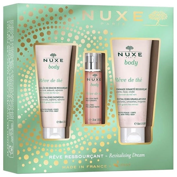 Nuxe Body Reve De The Revitalising Dream Gift Set Body Scrub 150ml + Shower Gel 100ml + Scented Water 30ml - LookincredibleNuxe3264680032684