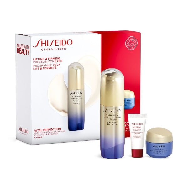 Shiseido Vital Perfection Eye Cream Gift Set Eye Cream 15ml + Cream 15ml + Power Infusing Concentrate Concentrate 5ml - LookincredibleShiseido195106504849