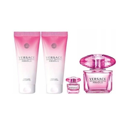 Versace Bright Crystal Absolu Gift Set 90ML EDP + 100ml Shower Gel + 100ml Body Lotion + 5ml EDP - LookincredibleVersace8011003873371