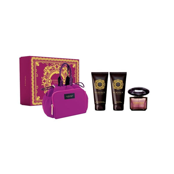 Versace Crystal Noir Gift Set 90ml EDT + 100ml Shower Gel + 100ml Body Lotion + Bag - LookincredibleVersace8011003884926