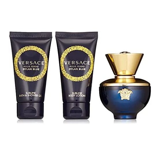 Versace Dylan Blue Femme Gift Set 100ml EDP + Body Lotion 100ml + Shower Gel 100ml - LookincredibleVersace8011003884971