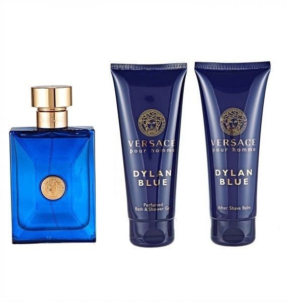 Versace Dylan Blue Pour Homme 3 Pieces Gift Set 50ml EDT + Bath & Shower Gel 50ml + Aftershave Balm 50ml - LookincredibleVersace8011003885138