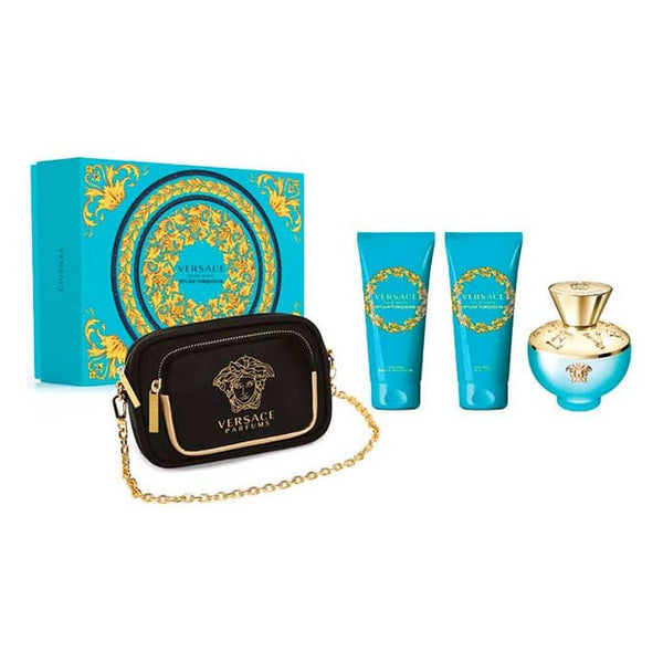 Versace Pour Femme Dylan Turquoise Gift Set 100ml EDT + 100ml Shower Gel + 100ml Body Lotion + Purse - LookincredibleVersace8011003876808