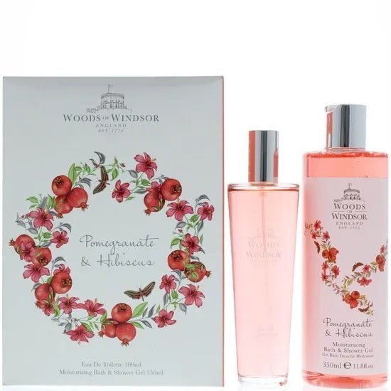 Woods Of Windsor Pomegranate & Hibiscus EDT Gift Set EDT 100ml + Bath And Shower Gel 350ml - LookincredibleWoods of Windsor5060322951843