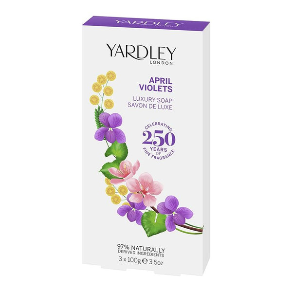 Yardley April Violets (X3) Soap 100g - LookincredibleYardley5060322952499