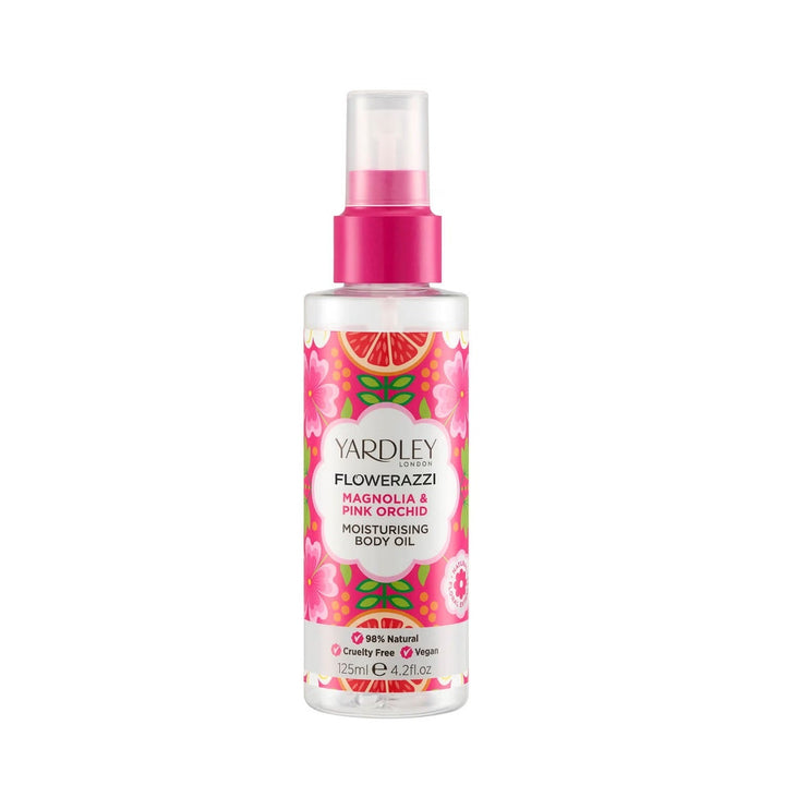 Yardley Flowerazzi Magnolia & Pink Orchid Body Oil 125ml - LookincredibleYardley5056179300682