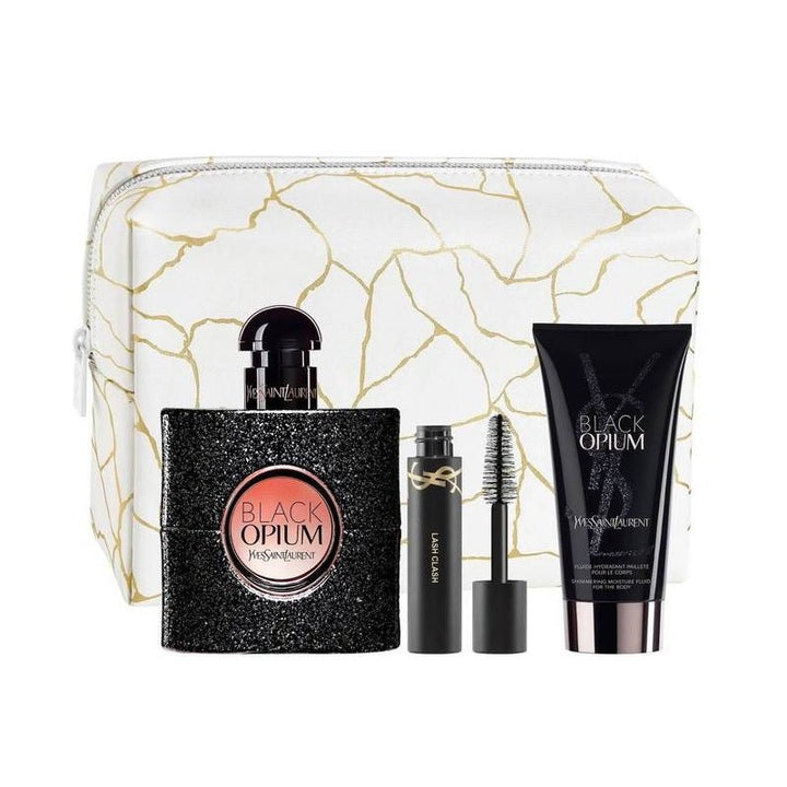 Yves Saint Laurent Black Opium Gift Set 50ml EDP + 50ml Body Lotion + Mini Mascara + Pouch - LookincredibleYves Saint Laurent3614274095630