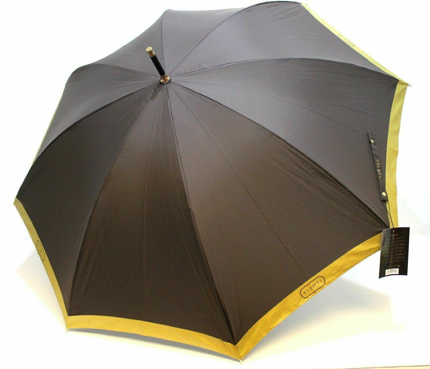 Aramis Classic Brown With Gold Trim Umbrella - Feel Gorgeous